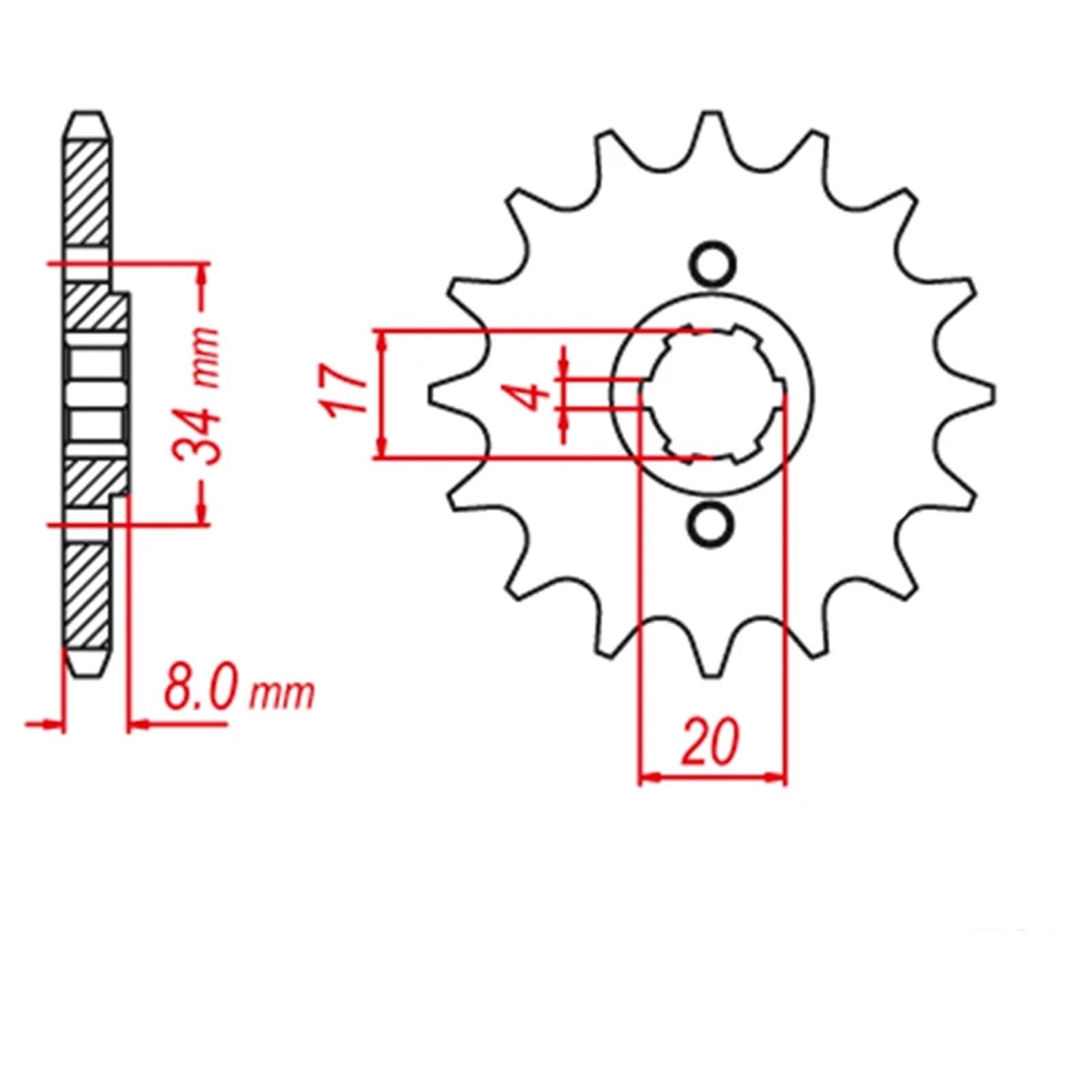 Pignone di trasmissione Per Honda XL-X350 XLX350 XL-X XLX 350 Moto Pignone 520 CNC 14T 40T Anteriore Posteriore(14T 40T)