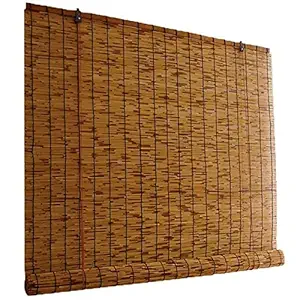 Brown Blinds Shades Bamboo Roller Shades Wooden Blinds Roll-Up for Windows Breathable Privacy Screen for Patio Bamboo Roman Blinds 60x72in 32x48in 72x72in (Size : 46inWx48inH)