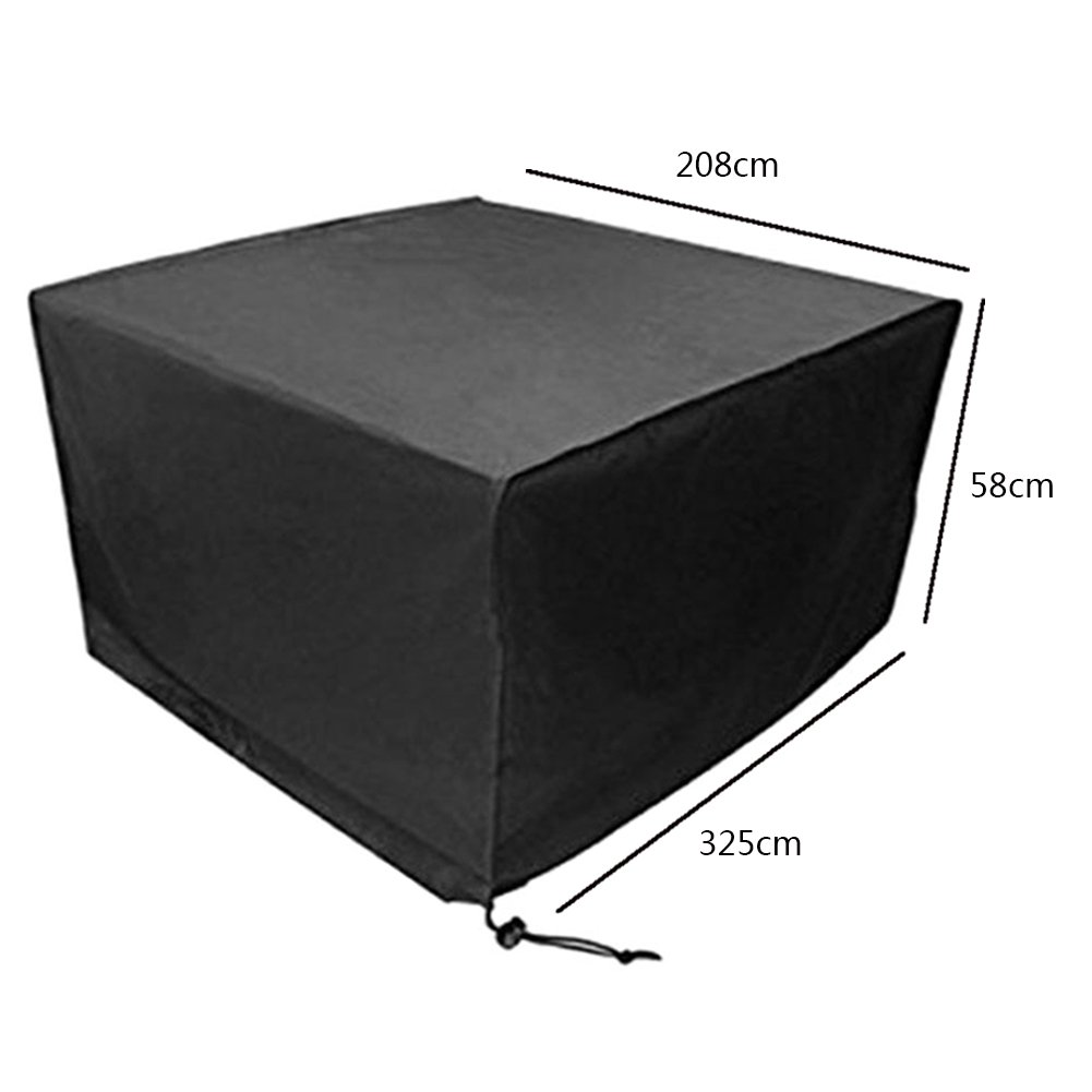 Meijunter 325*208*58cm Black Table Chair Storage Furniture Cover for Waterproof Outdoor Garden Patio