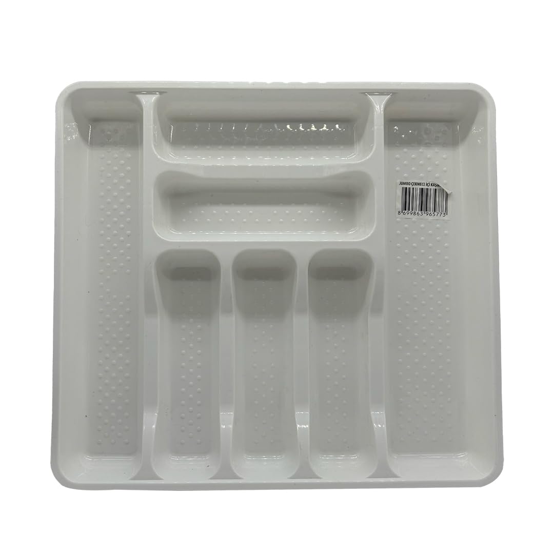 39x42,5x5 CM Çekmece İçi Jumbo Boy 7 Gözlü Kaşıklık Beyaz