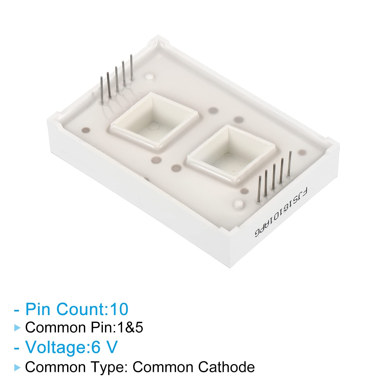 10x PATIKIL 7-Segment LED-Anzeige – 1 Bit, Gemeinsame Kathode, 3V, 10-Pin, 1,2″ Zeichenhöhe, Weiß