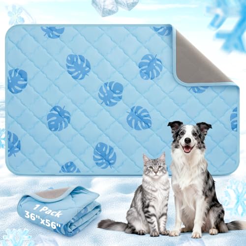 LOOBANI Dog Cooling Mat for Large Dogs - 56'x36' Pet Cooling Mat with Anti-Slip Bottom, Waterproof...