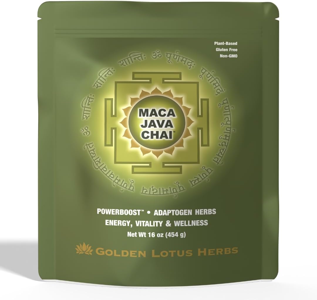 Golden Lotus Herbs Chai Tea Maca Jahva Chai with Mate 16 Oz