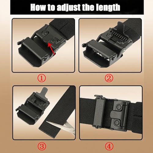Joyeloo Belt for Men, Joyeloo Ratchet Belt Tactical, Automatic Buckle Stretch Nylon Belts for Men, Adjustbale Buckle3