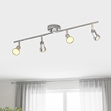 LVWIT LED Ceiling Light,4 Way Modern Kitchen Ceiling Lights,GU10 Spot Lights,Metal Light Fittings Ceilings,Ceiling Light Fitting Bracket for Lounge Bedroom Dining Room(Senior Nickel,No Bulb)