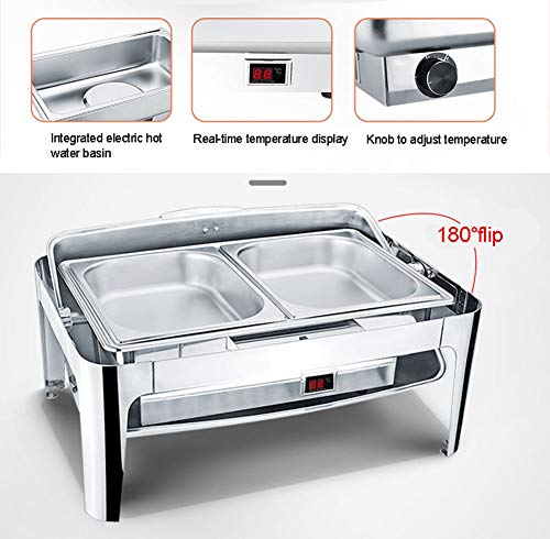 Aprilhp Warmhaltebehälter Essen - Chafing Dish Elektrisch Speisenwärmer Edelstahl Buffetwärmer Catering Wärmebehälter… – Bild 3