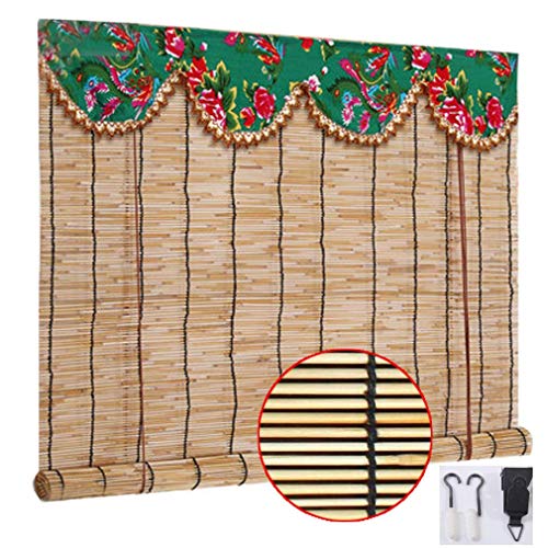 Reed Natural cortina - Persiana de bambú - Sun Cortinas de sombra, hecho a mano retro decorativo partición de sombra Cortina, con elevador, for el dormitorio del hogar de estar Oficina de habitaciones