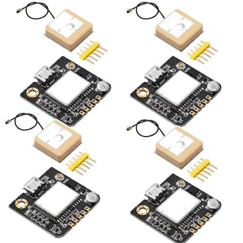 4 Pack GPS Module, NEO-6M Navigation Positioning, Arduino GPS for Drone Microcontroller, High Sensitivity Receiver with Antenna, Compatible with 51 Microcontroller STM32 Arduino UNO R3