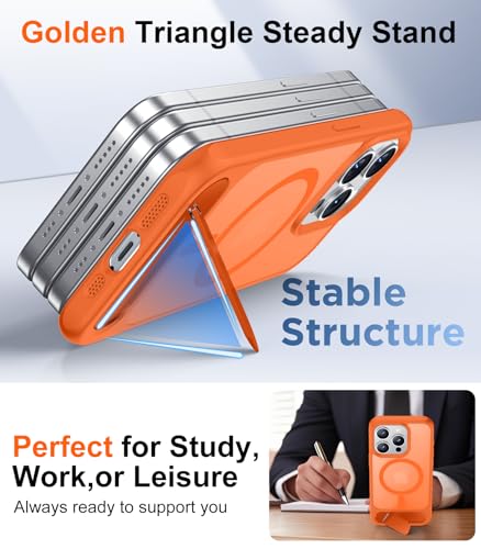 Image of Magnetic Compatible with iPhone 15 Pro Case, [Built-in Invisible Kickstand][Compatible with MagSafe][Military Grade Shockproof] Slim Translucent Matte Phone Case for iPhone 15 Pro 6.1 inch