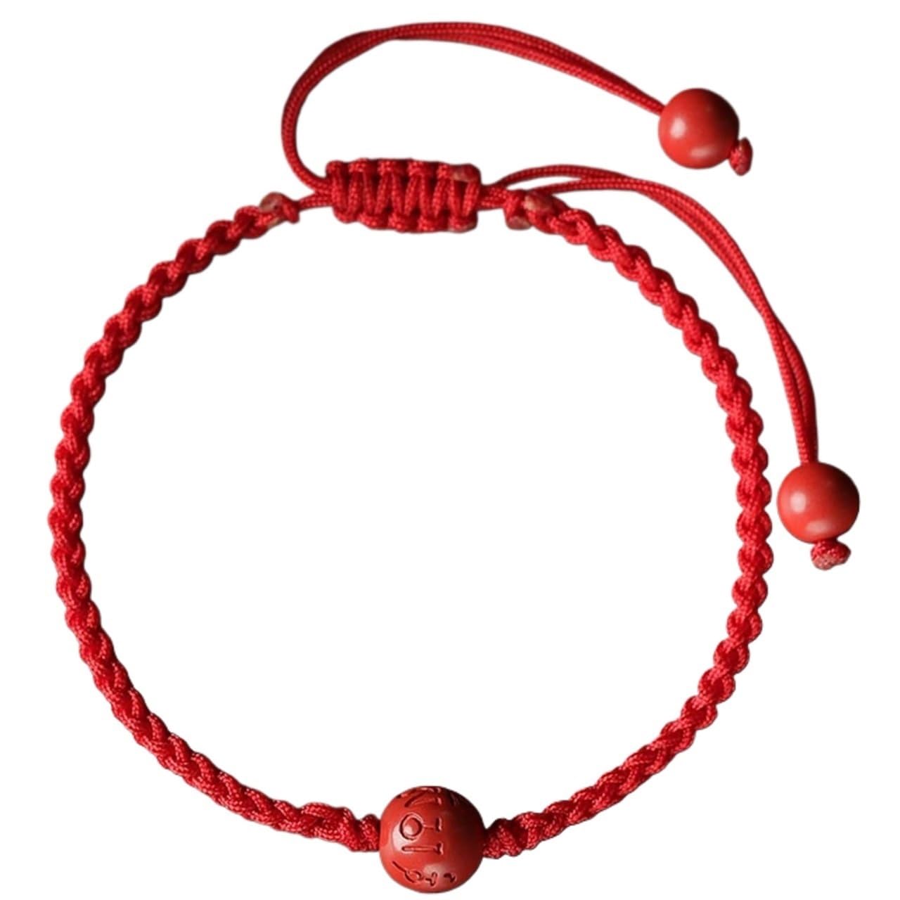 YNIYUJKL Bracelets,Lucky Charm,Feng Shui Wealth Prosperity Bracelet Natural Cinnabar Six-Character Mantra Transfer Beads Red String Braided Bracelet Bracelet Adjustable Amulet Att