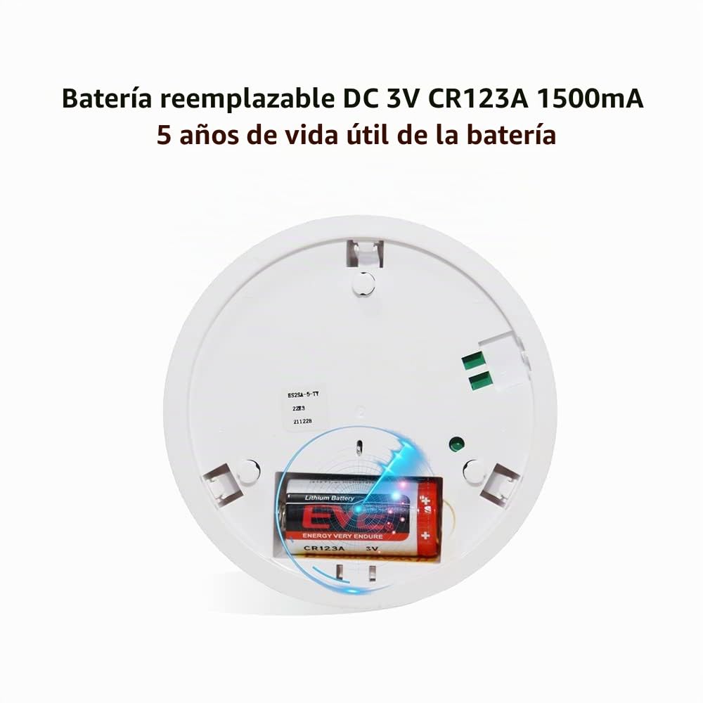 HEIMAN Alarma de Humo Inteligente WiFi inalámbrica, Detector de Humo fotoeléctrico con EN14604, Advertencia de batería Baja, con batería reemplazable/5 años de duración de la batería (5)