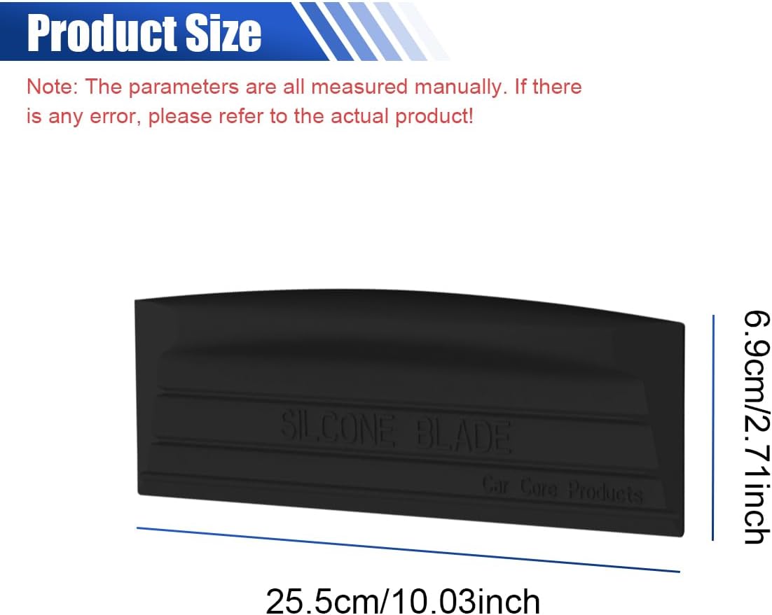 YoRise Car Window Squeegee, 10 Inch Soft Silicone Auto Windshield Water Blade Wiper, Universal Vehicle One-Piece Cleaning Scraper for Car Glass, Mirror, Window Drying Use (Black)