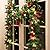 MorTime 9 FT LED Christmas Garland with Pinecones Red Berries Bows Christmas Balls Candies, Multi-Function Christmas Garland with 50 Warm White LED Lights, 180 Branch Tips