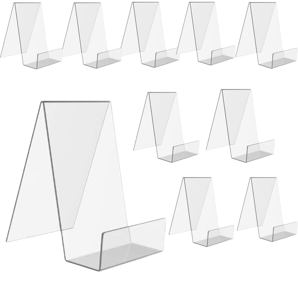 Clear Acrylic Book Stand with Ledge, Transparent Book Holder Display Stand for Displaying Pictures Books, Cookbooks, Menus
