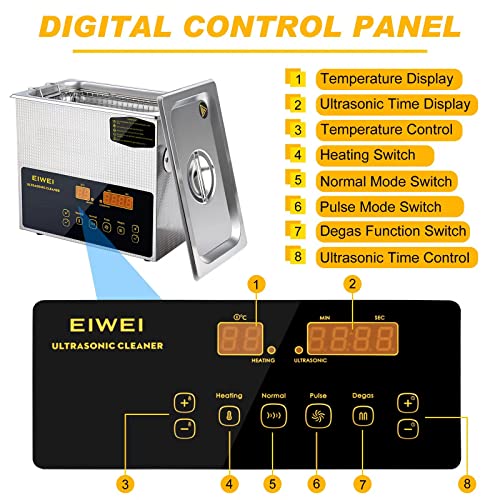Eiwei CD-E 3L Ultrasonic Cleaner Dual-Frequency Professional Digital Stainless Steel Cleaning Machine thumb #2