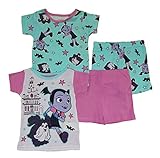 Disney Girls' Toddler Vampirina 4-Piece Cotton Pajama Set, Friends Mint, 2T