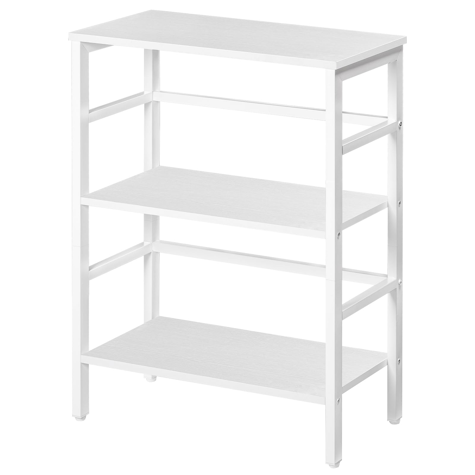 HOOBRO Bücherregal, Standregal, 3 Ebenen Leiterregal, schmales Regal, Multifunktionales Ablageregal, Stabiler Metallrahmen, offene Ablagen, für Wohnzimmer, Arbeitszimmer, Weiß EWT86CJ01G1