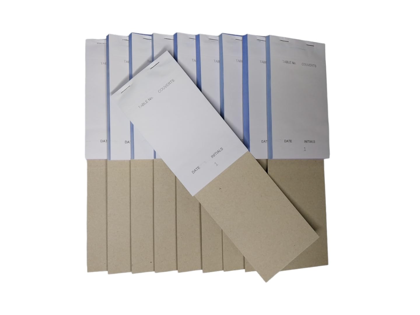 Janrax Pack of 10 95mm x 165mm White NCR Carbonless Triplicate Restaurant Service Pads