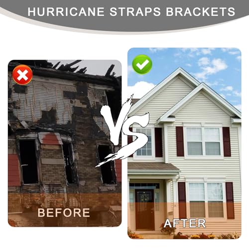 image for Oscorna (50pcs) 16-Gauge Thick Hurricane Straps, Black Powder-Coated R