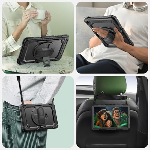 Image of SEYMAC Case for Samsung Galaxy Tab S6 Lite 10.4'' 2024-2020, Black