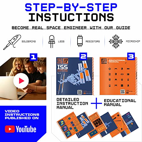 Image of Space-O DIY Science Kit - Solar Powered International Space Station Electronic Science Kits - Educational Model Kits for 14+ Year Old Teens - Smart Science Toys Gifts for Teenagers, Adults