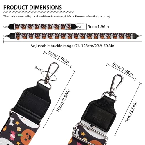 Image of Adjustable Purse Strap for Women, Crossbody Wide Handbag Strap Replacement, Sturdy Bag Strap with Silver Hardware