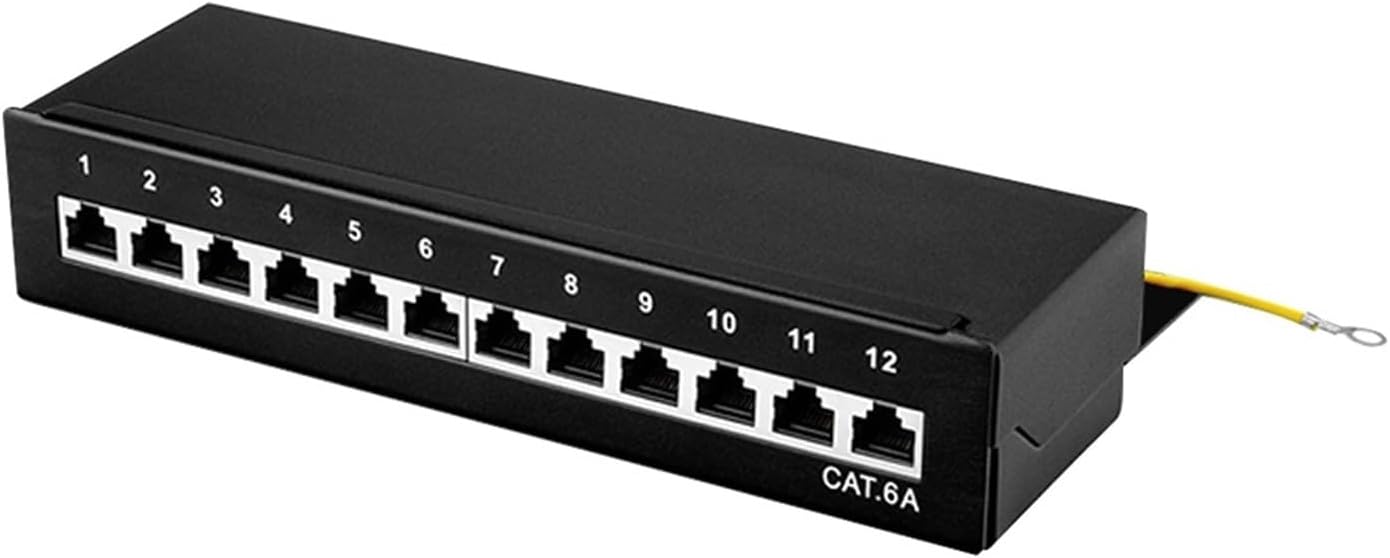 CAT6a 8-Port 10Gbps Shielded Metal Network Panel 1U Rack/Wall Mount Compatible with CAT5e/6/6a/7 Cables(Desktop Model 8Port)