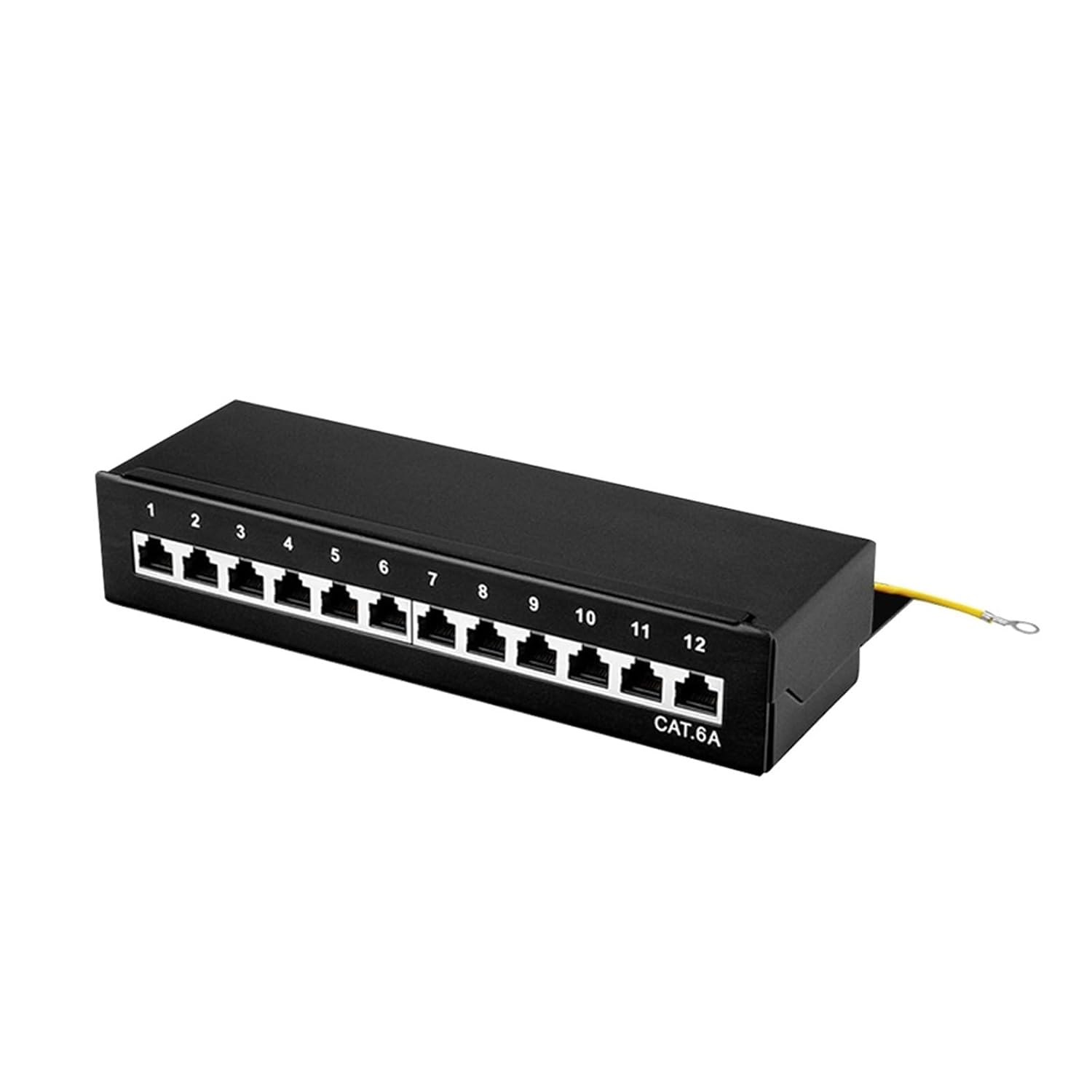 CAT6a 8-Port 10Gbps Shielded Metal Network Panel 1U Rack/Wall Mount Compatible with CAT5e/6/6a/7 Cables(Wall Mounted 12Port)