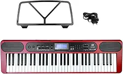 Teclado Musical 61 Teclas Sensitivas AZ KEYS SENSE KS61BT Vermelho com Bluetooth