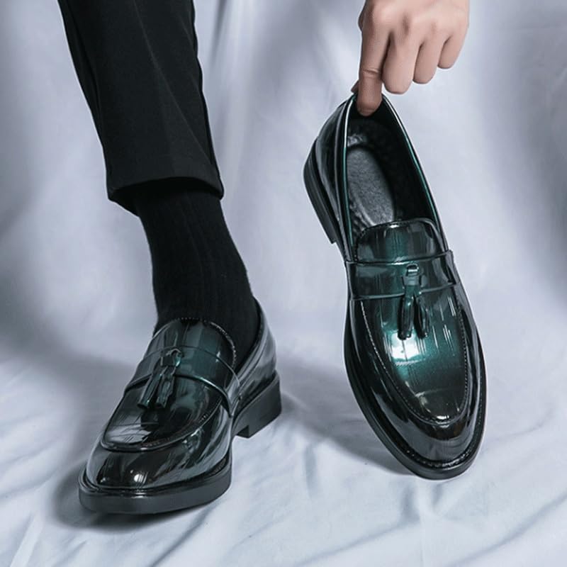 Men's Tuxedo Dress Shoes Comfort Orthopedic Shoes for Men Patent Leather Low Top Chelsea Business Formal Derby Shoes4