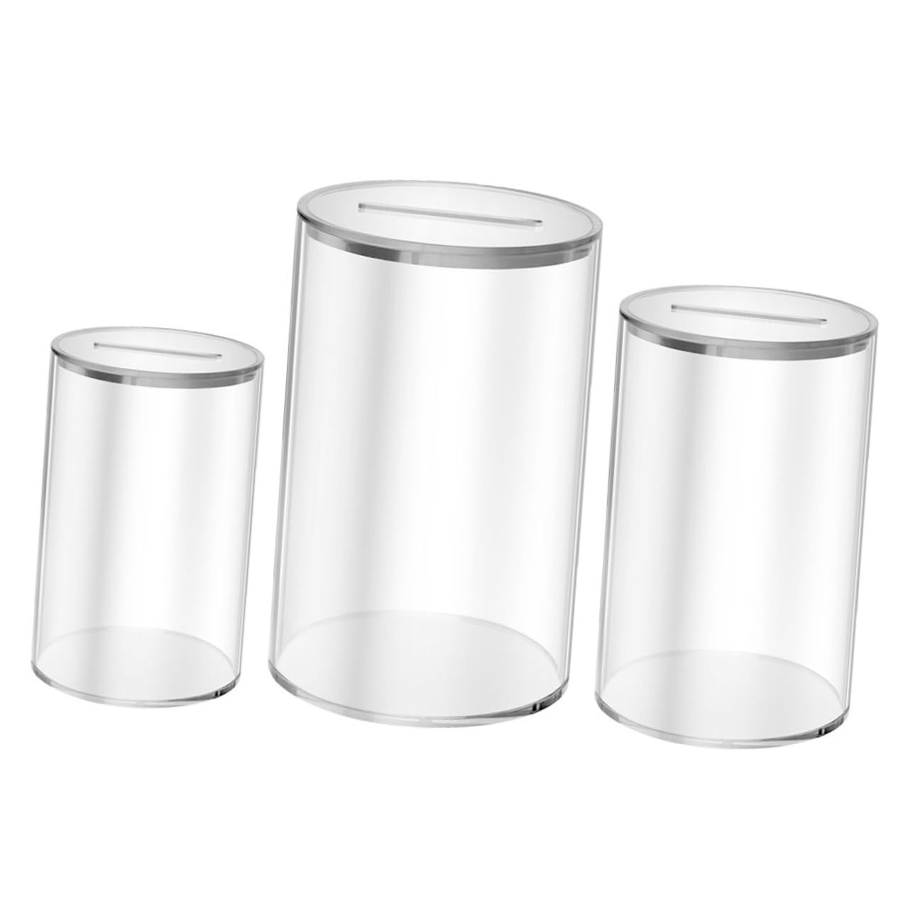 Lot de 3 Boîtes à Monnaie en Acrylique, Boîte Compacte, Forme Box