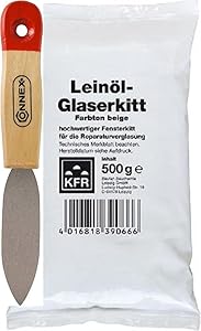 Connex Leinöl-Glaserkitt Set 500g mit Spachtel
