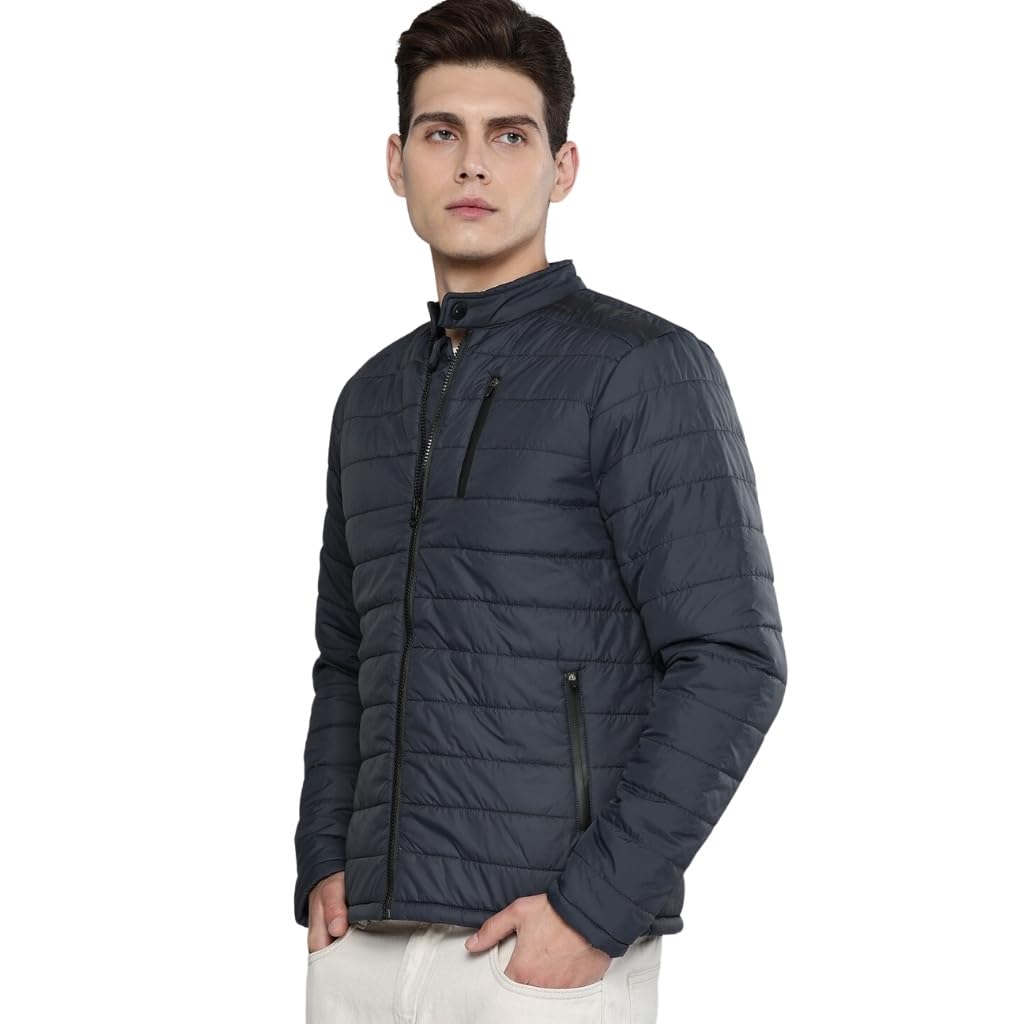 the indian garage co Men Slim Fit Solid Puffer Jackets-picture-39