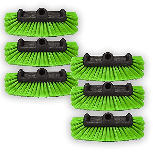 Detail King 5 Level Nylon Truck Wash Brush (6 Pack) - Super Soft, Green Flagged Bristles - 5 Level Bristle Design