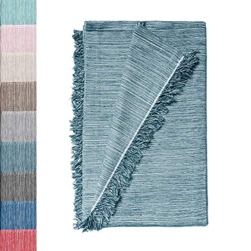 Colcha Multiusos: Plaid Sofa, Manta Foulard, Cubre Cama, Foulard para Sofas de Algodón y Otras Fibras Acabado de Calidad Fabricado en España. (Verde Jaspeado 07, 180x260cm.)