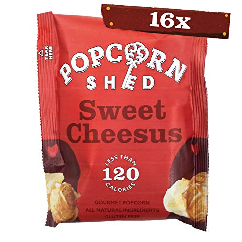 Sweet Cheesus Palomitas | Mezcla de palomitas de caramello y queso 16 x 19g | Paquetes de Aperitivos | Snacks naturales, sin gluten y vegetarianos