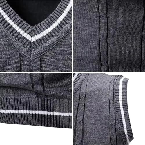 Men's Warm Vest Fashion V-Neck Casual Knitted Pullover Sweater4