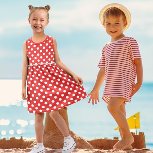 Little Girls Dress Sleeveless Casual Twirl Dresses Print Sundress for 2-8 Years4