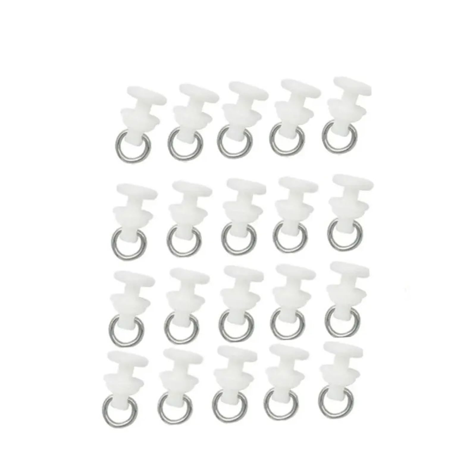 Curtain Track Rollers 20pcs/Pack White Curtain Track Pulley Silent Slide Smoothly Curtain Hook Roller Plastic Curtain Track Glider