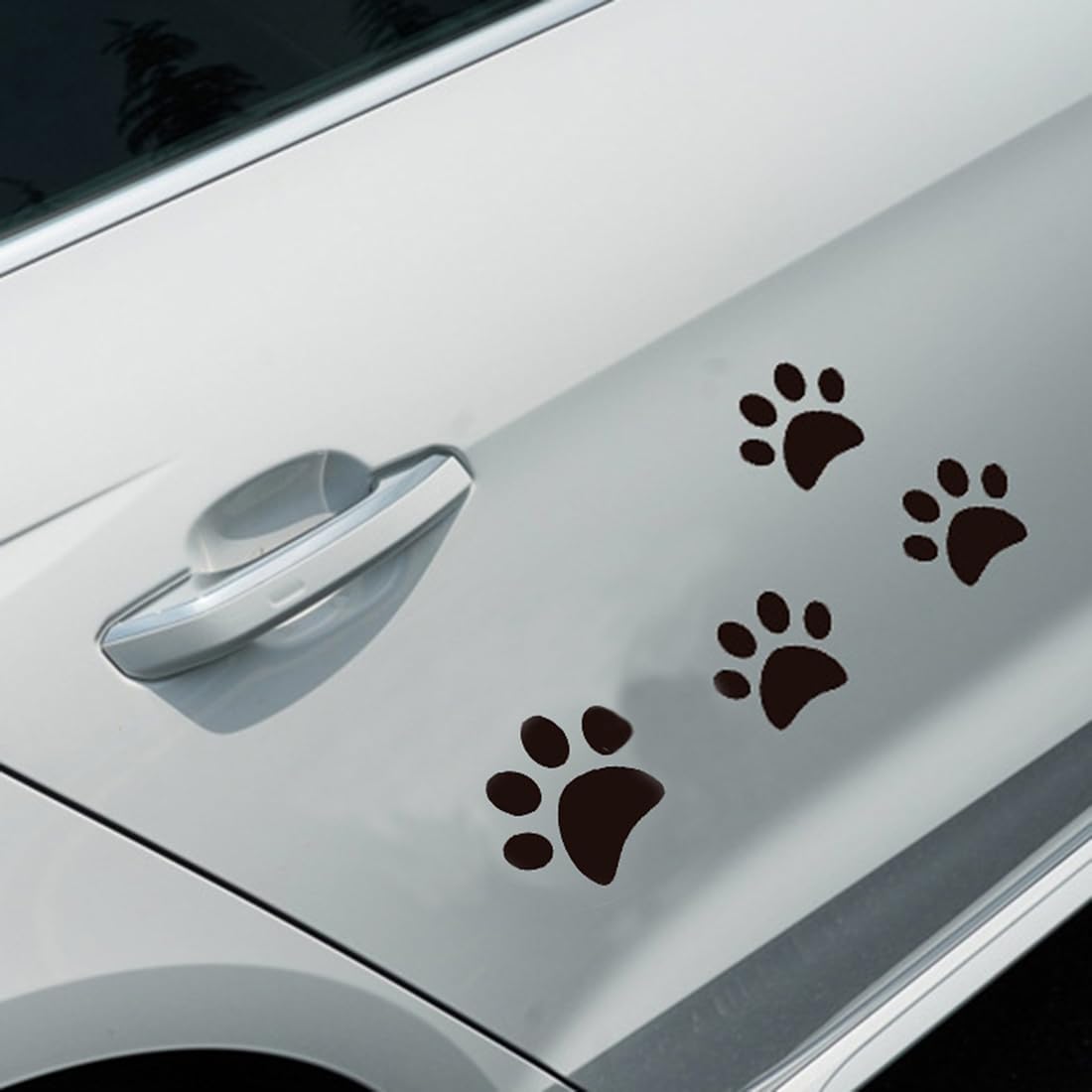 ERREINGE STICKER PRESPAZIATO ARGENTO 15cm - Zampe Cane Gatto Animali Impronte Cuore - Adesivo Decal Decalcomania Vinile Murale Laptop Auto Moto Casco Camper