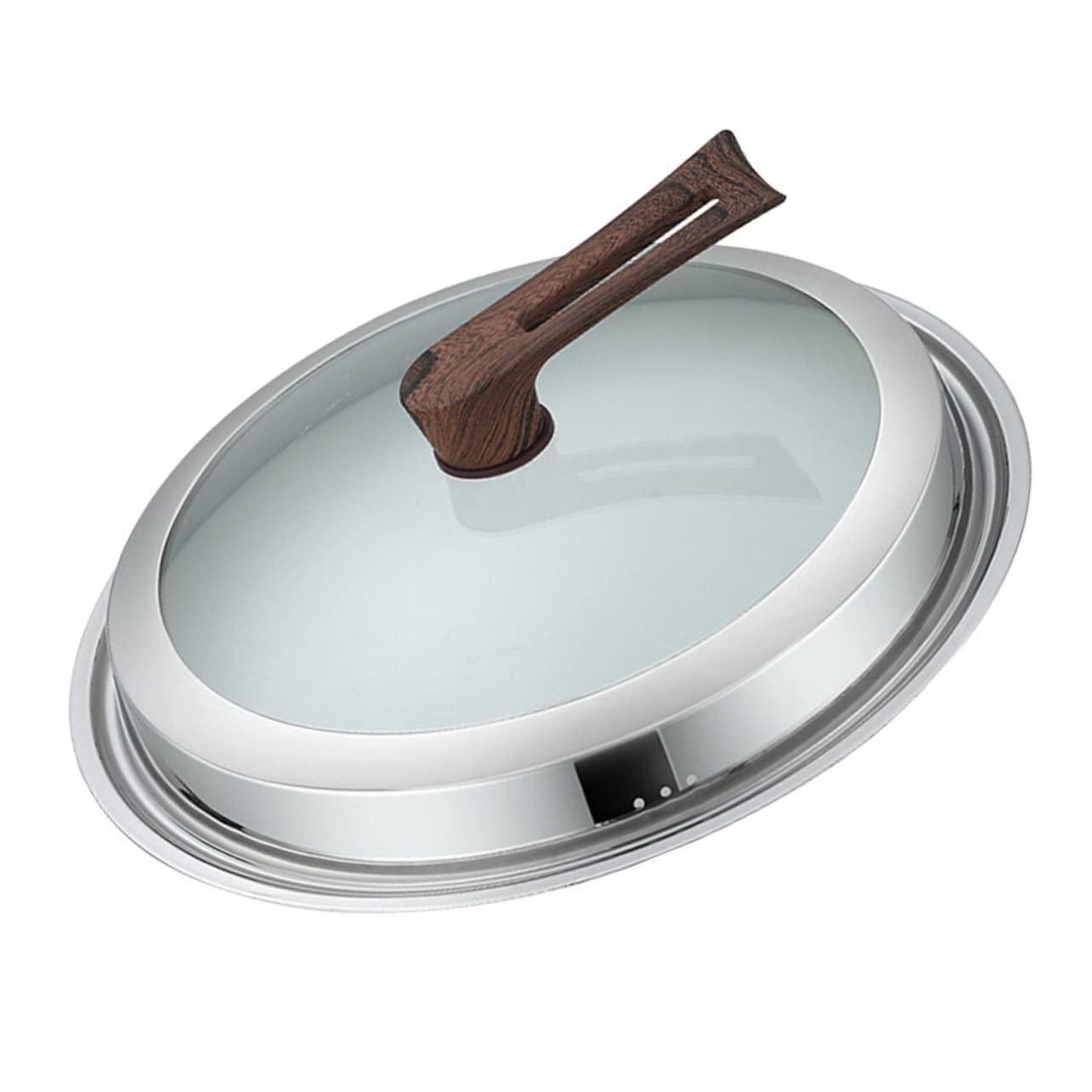 Mikinona Stainless Steel Pot Cover Visible Pan Lid for Wok and Cookware Kitchen Accessory for Frying Pans and Pots Cooking Pot Lid Replacement Cover for Household Use