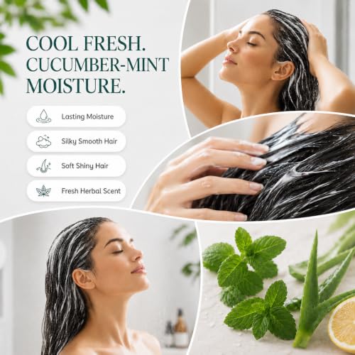 Image of Ginger Lily Farms Botanicals Conditioner, 128oz, Cucumber Mint Bliss | 100% Vegan & Cruelty-Free | Moisturizing Conditioner for All Hair Types | Refill Size