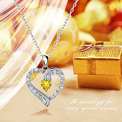 Collier coeur de pierre de naissance pour femmes en argent 925 - 2