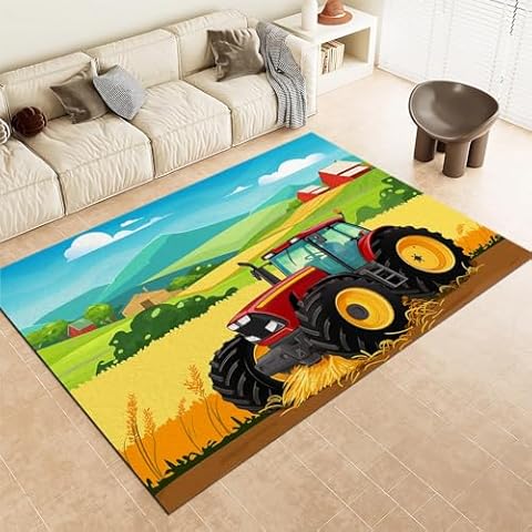 Tapis Cartoon Ferme de Tracteurs Cover