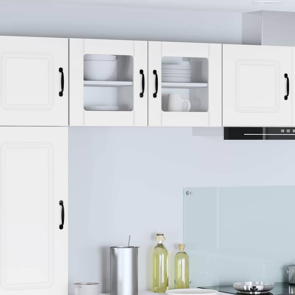 Lucca - Armadietto da parete in vetro bianco in legno 40 x 31 x 40 cm con anta, scaffale e spazio per cucina, sala da pranzo, dispensa e bar da caffè
