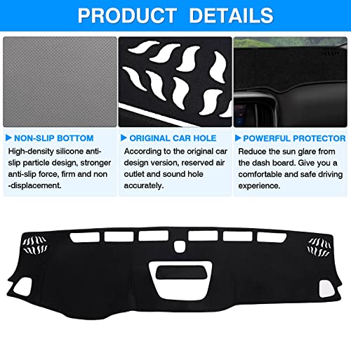 Image of Autorder Dashboard Cover Mat for 2015-2020 2021 2022 Chevrolet Chevy Colorado Accessories Dash Cover Flannel Dash Mat Sunshade Glare UV Rays Protector