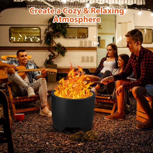 Towallmark Stove Bonfire, 20 Inch Smokeless Fire Pit with Removable Ash Pan, Portable Outdoor Fire Pit, Wood Burning Lightweight Fireplace, 19 lbs, Ideal for for Backyard, Patio, Garden