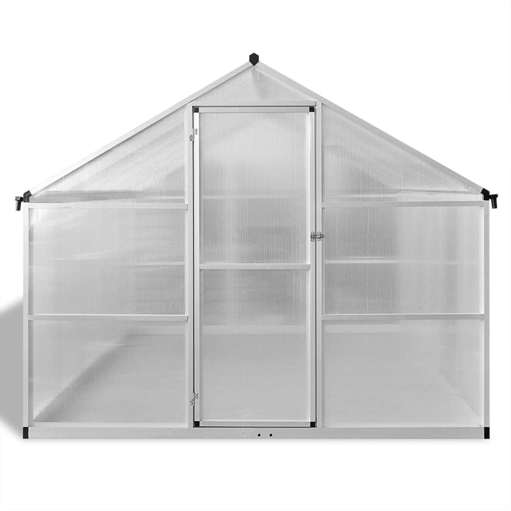 Szklarnia z fundamentem, wzmocniona aluminiowa rama, poliwęglan 7,55 m², odporna na warunki atmosferyczne, odporna na promieniowanie UV, izolacja cieplna, idealna do ogrodu, na taras, domek