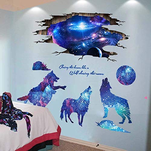 Vinilos decorativos 3D de cielo estrellado para pared miniatura 3