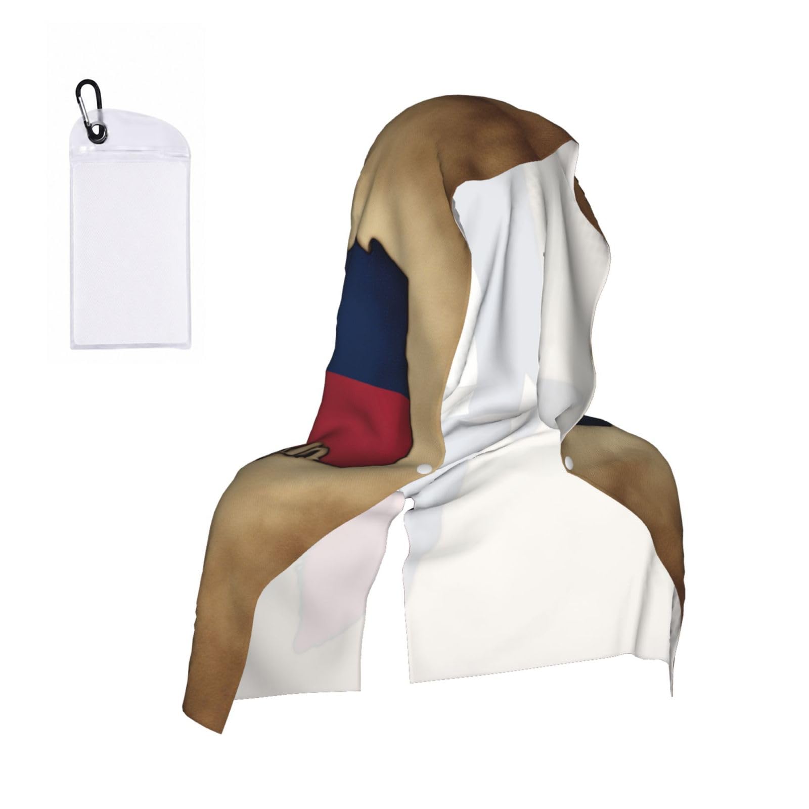 DUWAA Texas State Flag Map01 Print Reusable Hoodie Cooling Neck Wrap, Hot Weather Outdoor Sports Workout Head Towel For Stay Chill